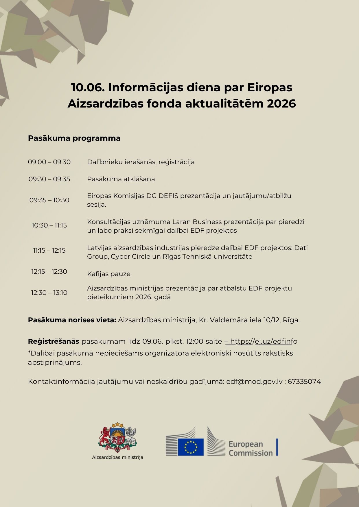 EDF pasākuma programma