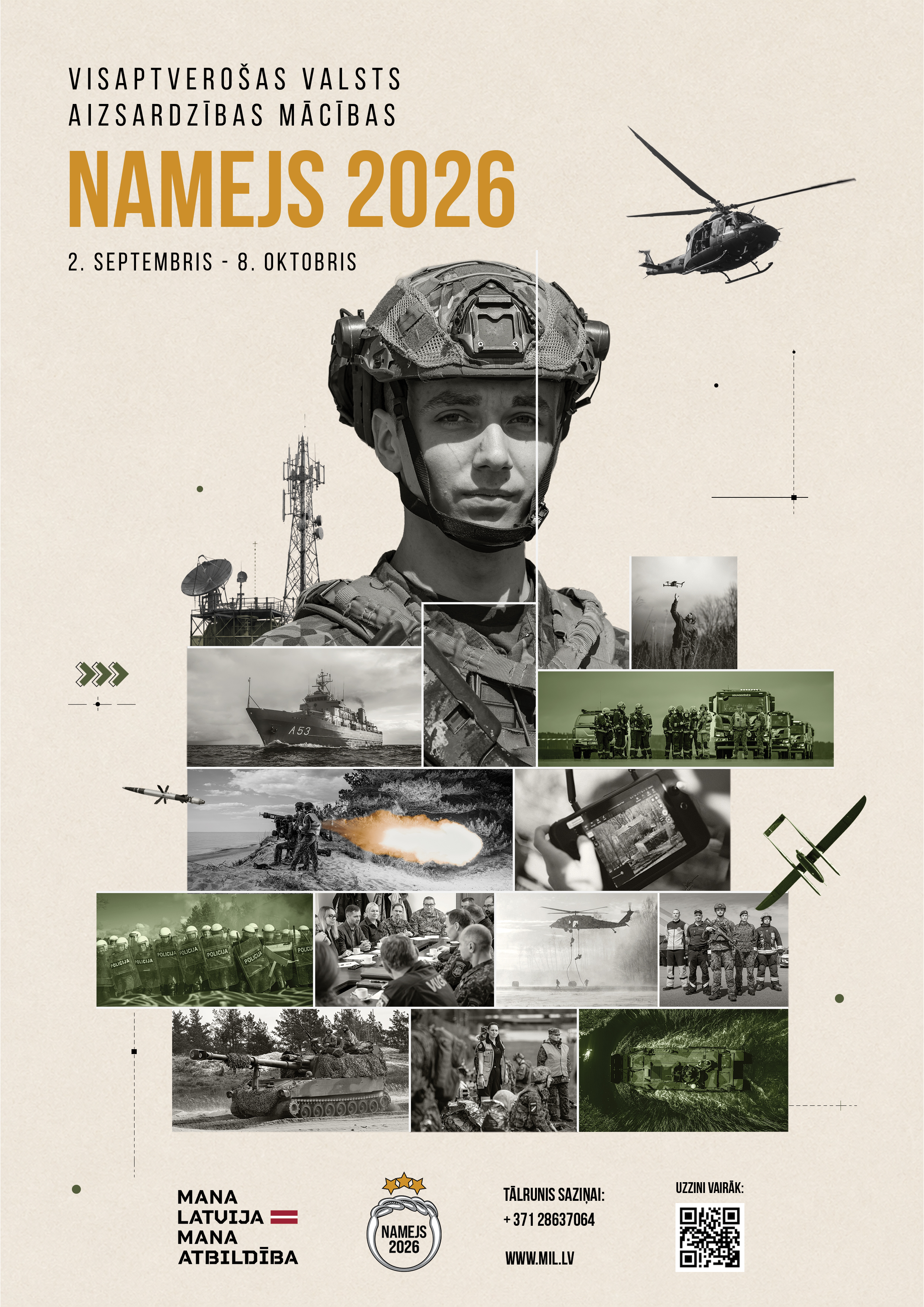 Visaptverošas valsts aizsardzības mācības “Namejs 2026”.
