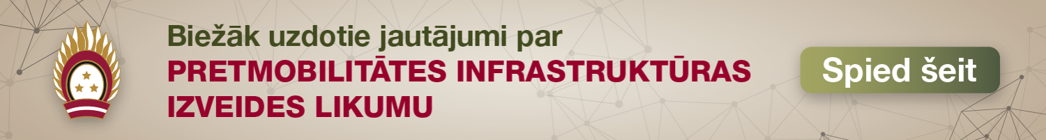 Baneris ar tekstu - Biežāk uzdotie jautājumi par Pretmobilitātes infrastruktūras izveides likumu