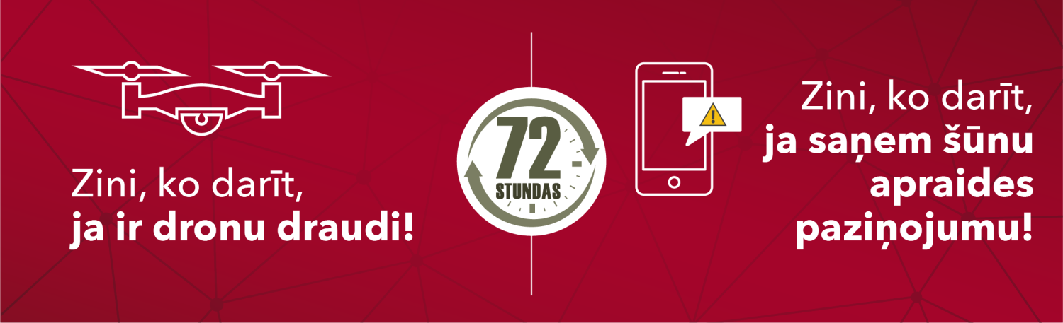 Zini, ko darīt, ja ir dronu draudi! Zini, ko darīt, ja saņem šūnu apraides paziņojumu!