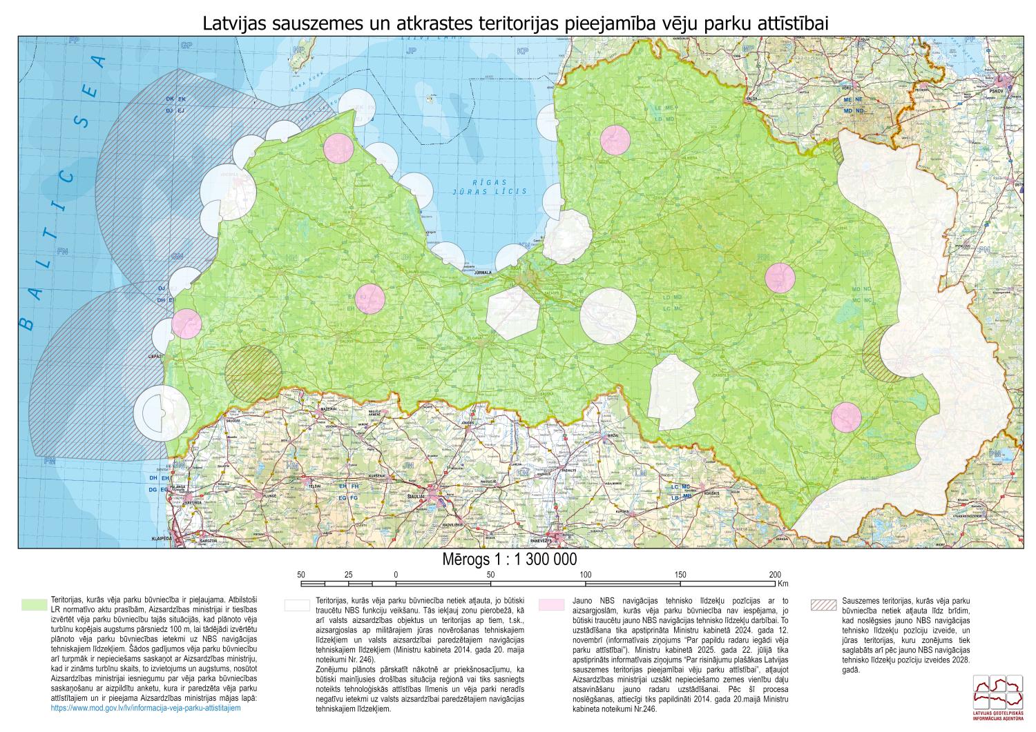 Provizoriskā vēja parku karte no 01.01.2028.