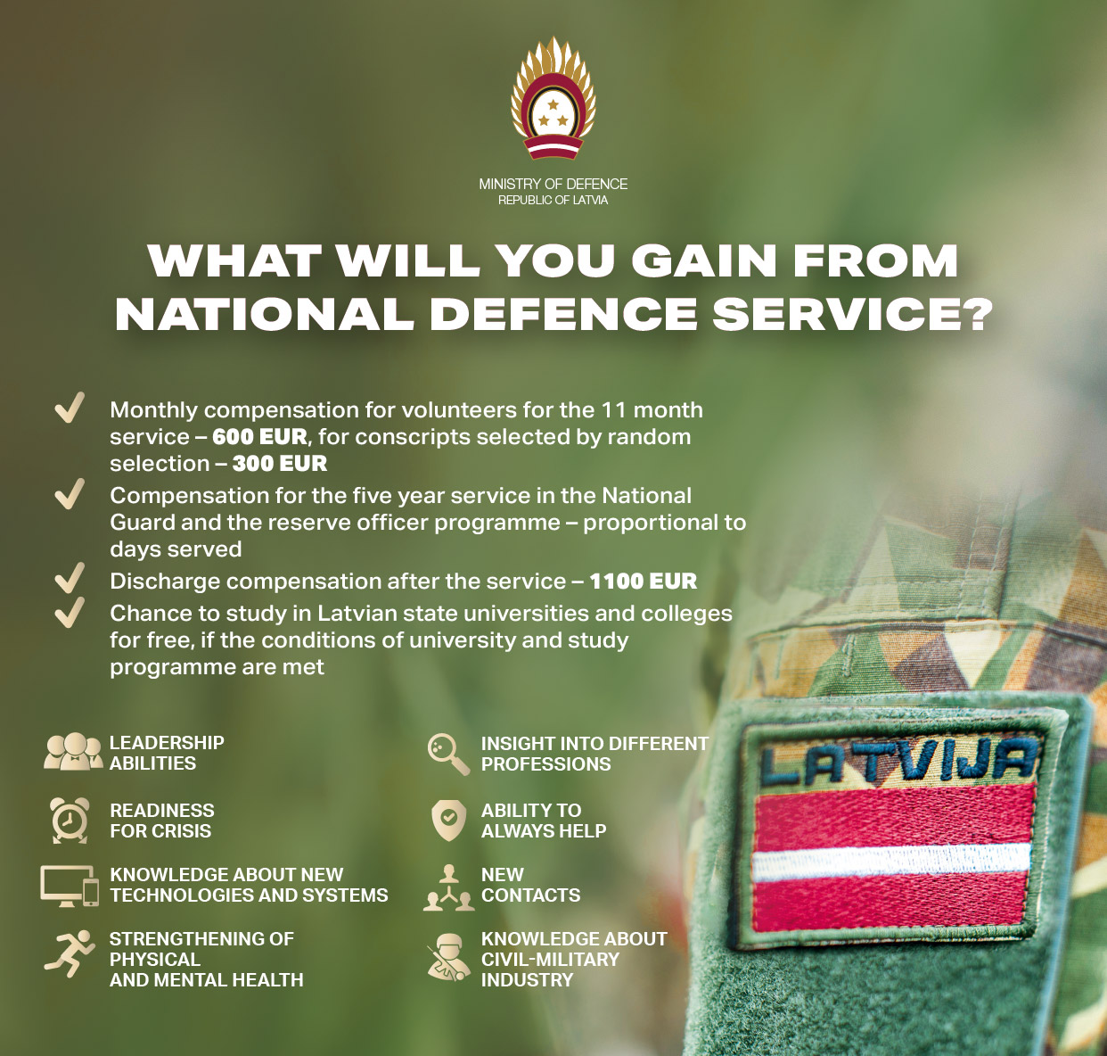 What will you gain from national defence service?