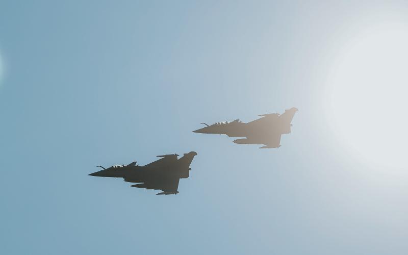 French "Rafale" fighter jets land at Air Base "Lielvārde", demonstrating NATO presence in the region